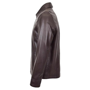 Factory Made Stylish Custom Logo <b>Men's</b> Genuine Leather <b>Jacket</b> with Stand Collar Full-Sleeve Casual Wear <b>jacket</b> for <b>men</b> - Product Image 5