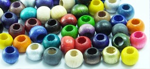 Perles en bois rose 20 mm Perles rondes en bois Forme personnalisée & Perles en bois colorées Forme et taille artisanales Produit indien - Product Image 4