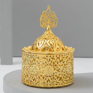 Moyen-Orient métal brûleur d'encens élégant mode moyen-orient motif Bakhoor Mabkhara porte-brûleur d'encens - Product Image 4