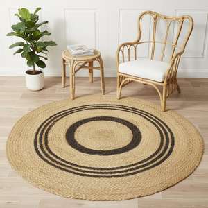 Tapis en jute naturel tissé pour la décoration du salon, tapis rond en jute élégant et classique, disponible à bas prix - Product Image 2