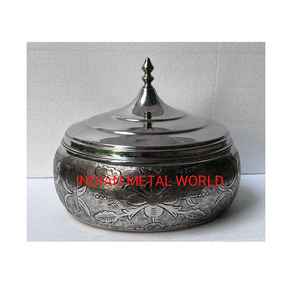 Vente chaude en laiton Buffet chauffe-plats chauffe-plats fait à la main forme ronde plat de service pour les accessoires de mariage et de fête - Product Image 3