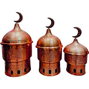 Premium 3 Pcs Copper Plated <b>Food</b> <b>Warmers</b> with Tealight Holders and Steel Pots with Lids Perfect <b>for</b> Enhancing Table Setting - Product Image 1