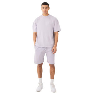 Street Wear Shorts y conjuntos de camisetas 100% algodón logotipo personalizado Oversized Boxy Twin Set para hombres - Product Image 4