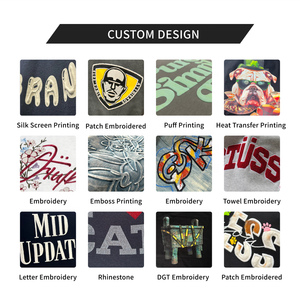 Sudadera con capucha de peso pesado lavada con ácido Unisex de felpa francesa camuflada 550GSM tela gruesa cremallera personalizada Emberiodery Logo Sudadera con capucha - Product Image 5