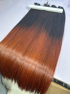 Extensions de cheveux naturels Remy du Vietnam, double trame, double tirage, pointes pleines, teintes brun-noir, lisses - Product Image 3
