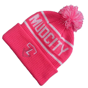 High Quality Customizable Acrylic <b>Beanie</b> Embroidered Logo Trendy Warm Winter Knitted Hat Adults Kids <b>Pom</b> <b>Pom</b> Printed Pattern - Product Image 2