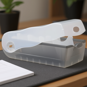 HAN CROCO Caja para Tarjetas de Índice DIN A7 Horizontal de 12.1 x 8.5 x 24.6 cm, 900 Tarjetas y 5 Placas de Soporte, Polipropileno Gris Translúcido - Product Image 3