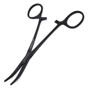 Pinza Hemostática Quirúrgica de Arteria, Pinza Hemostática Kelly, Pinzas Curvas de 5.5 Pulgadas, Mordazas Semiserradas, Color Negro - Product Image 1