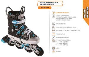 Patines en línea de aluminio con diseño duradero para interiores y exteriores, tamaño ajustable. - Product Image 4