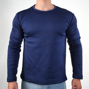 Sous-vêtements thermiques pour hommes, hauts d'hiver à manches longues, chemise de base épaisse en polaire, pull chaud, vêtements surdimensionnés, col rond, tee-shirt de base - Product Image 6