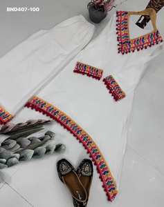 Traje Salwar de Mujer con Estampado Digital y Encaje, Estilo Étnico, en Georgette Sintética, Fabricante de Moda de Surat, en Venta - Product Image 2