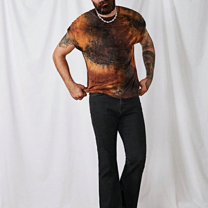 เสื้อยืดมัดย้อมสำหรับผู้ชายผ้าฝ้ายระบายอากาศออกแบบได้ตามต้องการสำหรับฤดูร้อนพร้อมบริการพิมพ์โลโก้ตามต้องการ - Product Image 3