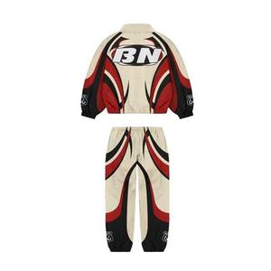 Ensemble survêtement vintage unisexe sur mesure en nylon coupe-vent avec fermeture éclair, imprimé numérique, taille plus, automne, respirant, uni, deux pièces - Product Image 2