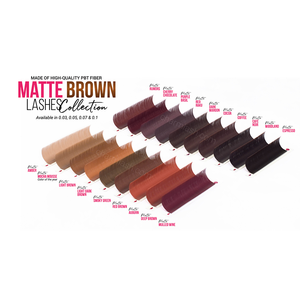 CharmLash cils marron cils marron plateaux à cils en gros coréen PBT fibre volume russe moelleux longue durée - Product Image 3