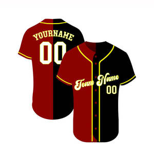 Maillots de baseball/softball respirants à manches courtes, personnalisés par sublimation, 100 % polyester, ensembles unisexes pour adultes - Product Image 2