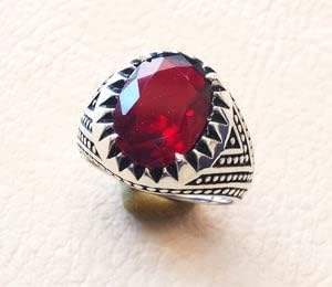Bague pour homme en gros, nouvelle arrivée, pierre précieuse naturelle grenat rouge, pierre de naissance de janvier, bijoux pour la fête des pères, bague en argent sterling 925 - Product Image 2