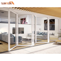 Cloison de séparation moderne sur mesure, portes pliantes en PVC, installation facile, porte coulissante pliante en PVC et verre pour la maison