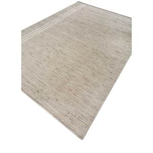 พรมขนสัตว์ทำมือสีเบจและสีน้ำตาลลายทาง 3 มิติ รูปทรงสี่เหลี่ยมผืนผ้า สำหรับบ้าน ห้องโถง ห้องนั่งเล่น ห้องนอน-Hwl-159 - Product Image 2