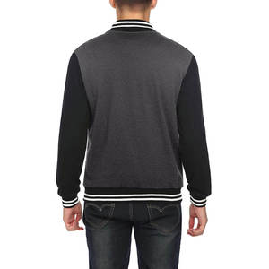 Chaqueta Universitaria de Lana para Hombre con Cuello Alto, Logotipo Personalizado, Mangas de Cuero Lisas, Chaqueta de Béisbol para Hombre - Product Image 2