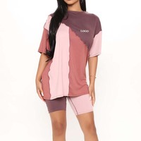 Ensemble 2 pièces de haute qualité pour hommes, nouveau modèle d'été respirant, color block, coton/polyester, service OEM