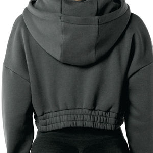 OEM Heavyweight Oversized Fleece Drop Shoulder Blank recortada sudaderas con capucha mujeres sudadera - Product Image 6