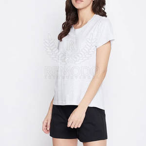 เซ็ตสั้นสำหรับผู้หญิงชุดเล่นกีฬาแขนสั้นผ้าคอตตอนพิมพ์ลายโลโก้2025 100% - Product Image 4