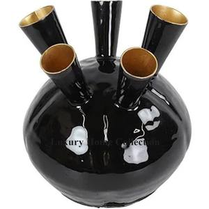 Jarrón y macetas decorativas de Metal de Color dorado para jardín, jarrón decorativo para interiores y exteriores, centro de mesa, jarrón decorativo - Product Image 3