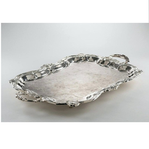 High quality Design <b>Large</b> Size Hotel Ware Brass Serving <b>Tray</b> Best Selling Customized Shape Perfect for Tea Serving - Product Image 6