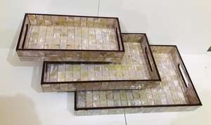 ถาดเสิร์ฟไม้เคลือบไม้อิมดีแฮนด์เมดสําหรับตกแต่งบ้าน ถาดเคลือบสําหรับใช้ในชีวิตประจําวัน ถาดไม้โดยใช้ของตกแต่งบ้าน - Product Image 3