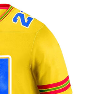 Camiseta de fútbol americano personalizada, uniforme de equipo amarillo, cuello en V, manga corta, ropa deportiva de malla transpirable, camiseta de juego personalizada - Product Image 4