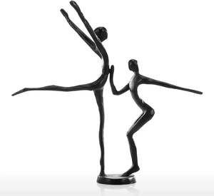 Top Trending Table Top Metal Escultura Estilo de Arte Moderno Showpiece para escritorio de oficina en casa y sala de estar con soporte negro. - Product Image 6