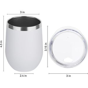 SilverJet Stainless Steel Wine Tumbler 12oz Insulated With Lid Travel <b>Coffee</b> Cup For Home Office Gym Gift - Product Image 3
