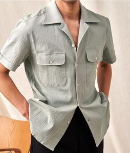 B2B Fashionable <b>Men's</b> 100% Cotton Made <b>Cuban</b> <b>Shirts</b> Trendy Cotton <b>Cuban</b> Collar <b>Shirts</b> <b>For</b> <b>Men's</b> Summer Wear - Product Image 5
