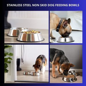 Direct usine qualité supérieure en acier inoxydable Portable chien chat bol pour animaux de compagnie conception antidérapante eau nourriture voyage utilisation intérieur - Product Image 4