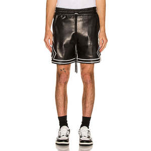 Shorts chauds décontractés vintage taille moyenne respirables en coton noir véritable faits à la main pour hommes - Product Image 3