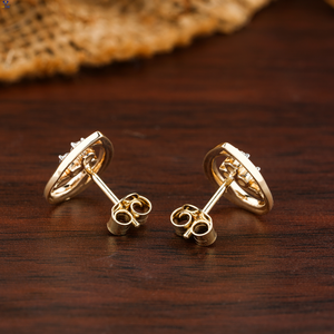 0.21 TDW Round Brilliant Cut Leaf Diamond <b>Stud</b> 18k White Gold Labgrown Diamond Hpht/Cvd Diamond Jewelry - Product Image 4