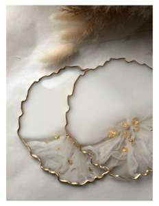 Luxury Flower Epoxy Resin Coasters With Gold Foil Decorative Epoxy Resin Coasters Plate Crafts Epoxy Resin Coasters Tablemats - Product Image 5