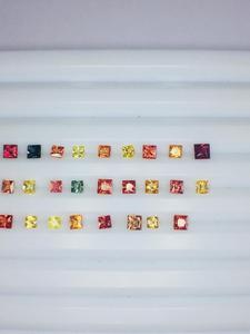 Pierres précieuses en vrac multi-saphir naturel coupe princesse de haute qualité avec couleurs vives certifiées IGI pour boucles d'oreilles et bijoux - Product Image 3