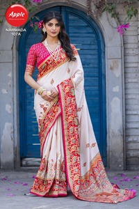 Saree traditionnel en soie Dola pour femmes avec conte imprimé Style de talling élégant - Product Image 4