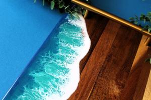 Plateau en résine de bois de qualité d'exportation, fait à la main, plateau décoratif de luxe pour usage commercial, maison et bureau, à la qualité et au prix d'exportation - Product Image 3