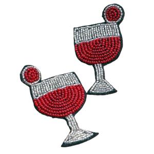 Boucles d'oreilles perlées multicolores vintage pour femmes patriotique Orange blanc bleu tissu de créateur pour le jour du souvenir du mariage - Product Image 6