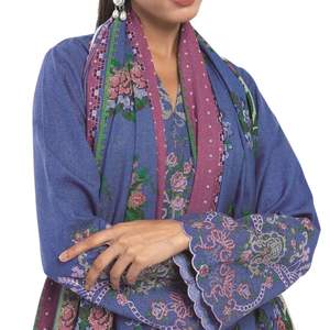 Traje de Tres Piezas Chikankari Shalwar Kameez para Mujer, Traje Bordado de Diseñador, Conjunto de Vestido Étnico de Verano con Dupatta de Velo y Pantalones - Product Image 4