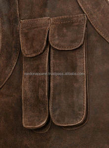 Nardon Apparel, recién llegado, chalecos de cuero negro para hombre, chaquetas de cuero, diseño personalizado, Chaleco de cuero con cremallera transpirable estampado - Product Image 5