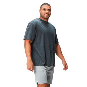 T-shirt vintage unisexe personnalisé pour hommes impression graphique de luxe délavé à l'acide 100% coton tricoté à séchage rapide longue longueur design surdimensionné - Product Image 1