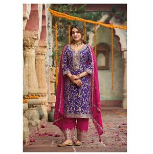 Diseñador de calidad premium Salwar Kameez Ropa paquistaní de tamaño libre cosida completa Traje de Salwar disponible a un precio asequible - Product Image 1