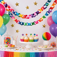 Guirlande de chaînes en papier colorées, décoration de fête DIY, guirlande d'anneaux en papier pour anniversaire, décoration d'arbre de Noël
