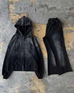 Manufacturer Custom Lightweight <b>Zip</b>-<b>Up</b> <b>Jacket</b> Pants Set for Sun Faded Tracksuits Unisex XL Size Training Custom Winter - Product Image 3