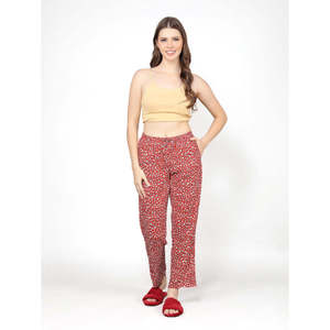 Pijama 100% Algodón Estampado con Bolsillos, Vestido de Dormir Tejido ODM con Cierre de Botones y Cordón, Logotipo Personalizado, Estampado Animal, Talla XS - Product Image 1