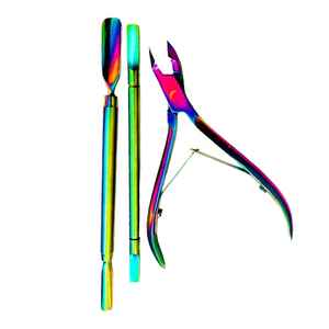 Professional Stainless Steel Double Head Nail Clipper <b>Set</b> with Reusable Cuticle Trimmer & Pusher for Pedicure & Manicure - Product Image 3