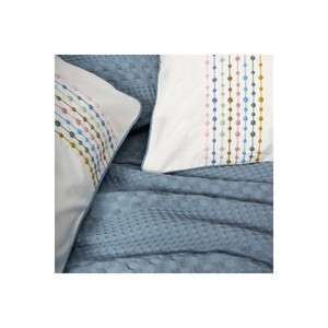 Cotton Box Aura <b>Single</b> Set Handmade King Queen Size <b>Bedspread</b> Classic Quilted Embroidery Indigo Pebble for Home Hotel Bedrooms - Product Image 2